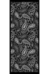 Soft Cotton Shawl - Black & Grey Paisley Pattern