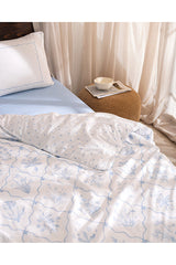 Rotule Double 100% Cotton Ranforce Embroidered Duvet Cover Set - Blue