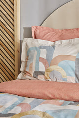 Sava 100% Cotton Single Duvet Cover Set - Modern Abstract Design