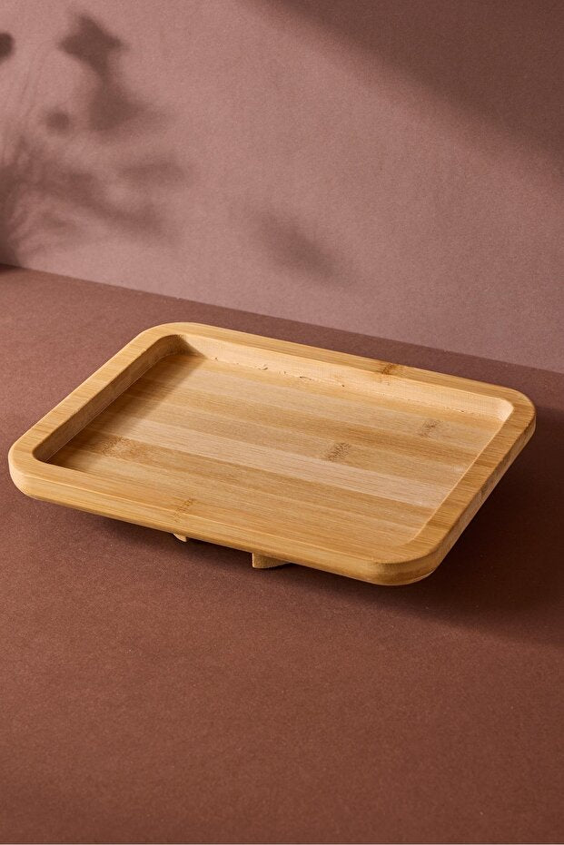 SofaServe Rectangular Bamboo Sofa Armrest Tray - Stable & Stylish (27x20 cm)