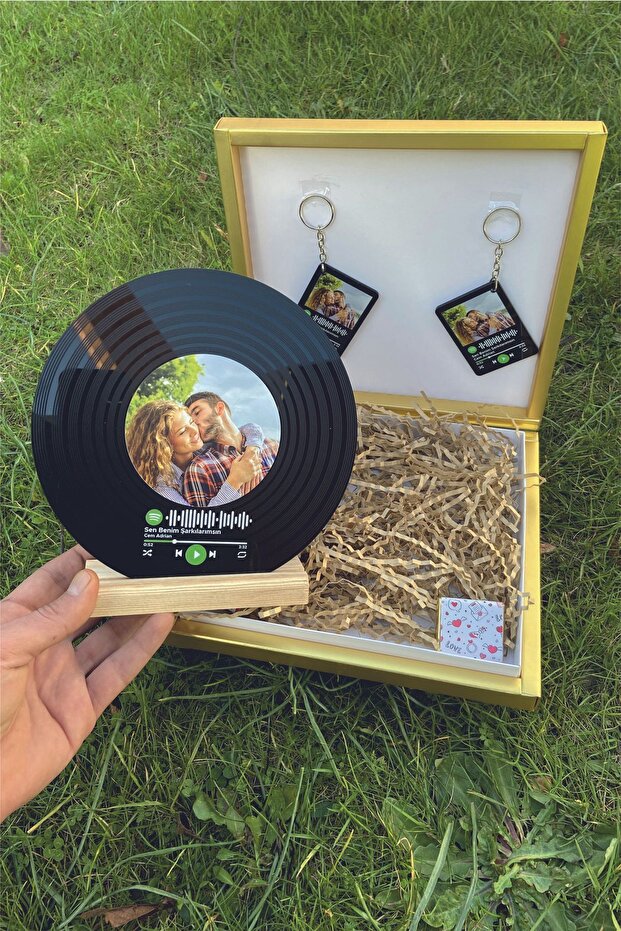 Personalized Spotify Plaque & Keychain Set - Custom Photo & Song