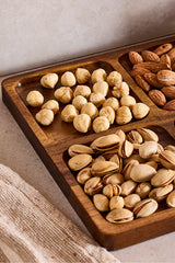 Natural Wood 4-Compartment Snack Serving Tray 20x20 cm