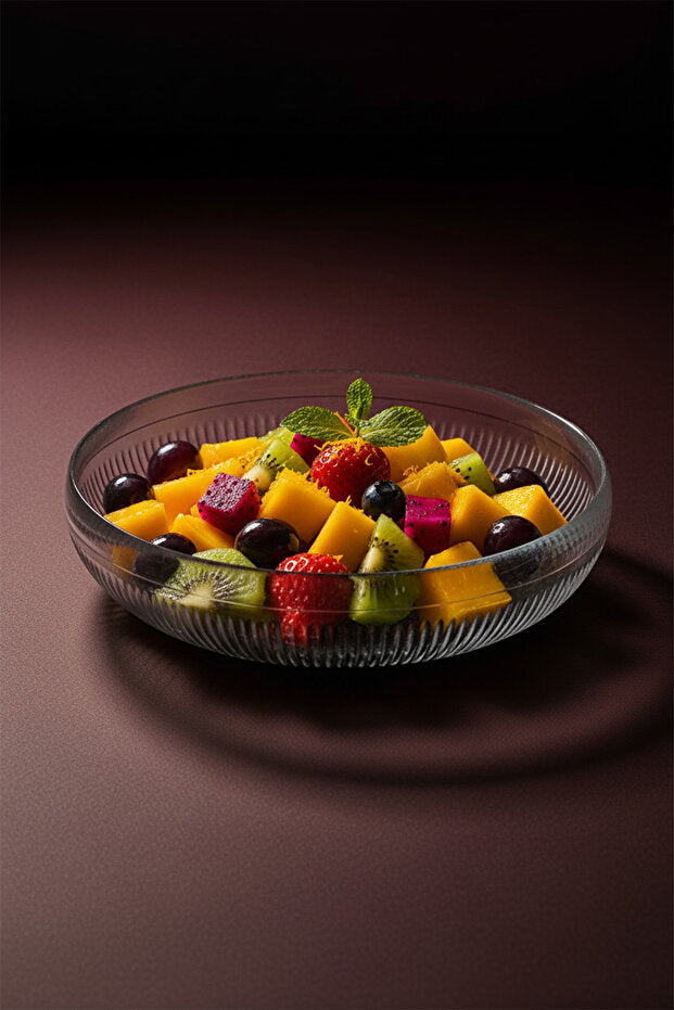 Large Glass Salad and Fruit Bowl - Scandinavian Style 26 Cm