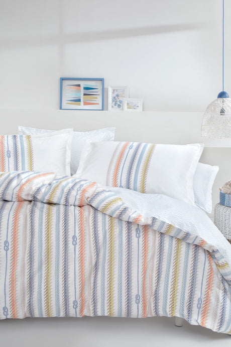 Benito Single Marine Stripe 100% Cotton Duvet Cover Set