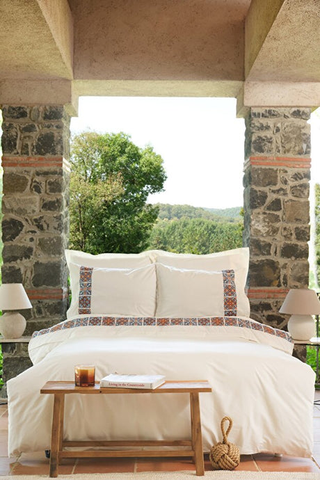 Fleur Multi Embroidered Double Duvet Cover Set - 4 Piece