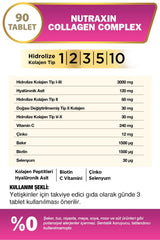 Collagen Beauty Complex Tablets - Hydrolyzed Types 1, 2, 3, 5, 10 with Biotin, Zinc, Copper & Hyaluronic Acid
