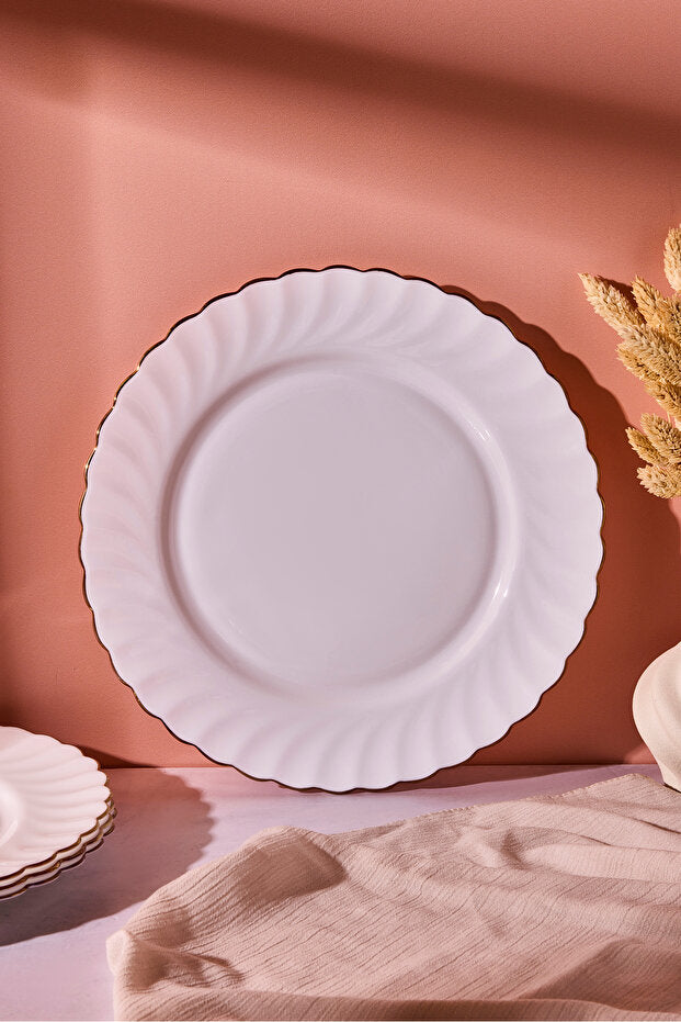 Elegant Waves Opal Gilded Serving Plate - 26.5 cm