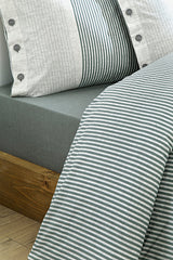 Natural Line Double Duvet Cover Set - 100% Cotton, Striped