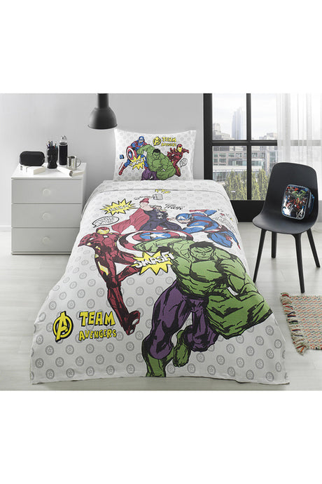 Avengers Team Single Bedding Set - 100% Cotton, Disney Licensed