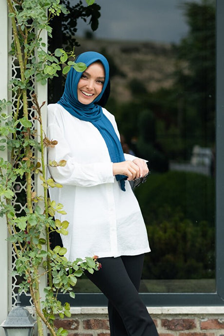 Practical Jersey Hijab Scarf - Petrol Color