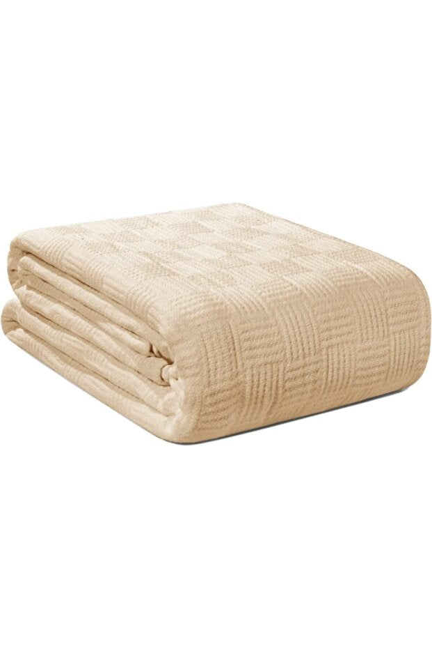 100% Organic Cotton Single Pike Bedspread - Small Checkered