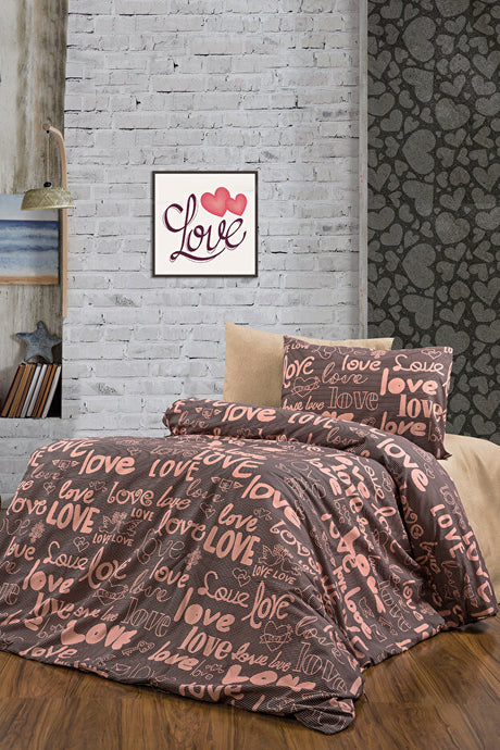Love Single Duvet Cover Set - 160x220cm, 3-Piece