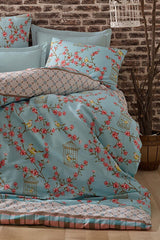 Double Duvet Cover Set - Birdcage Design, Easy Iron