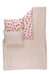 100% Cotton Double Duvet Cover Set - Romantic Heart Pattern