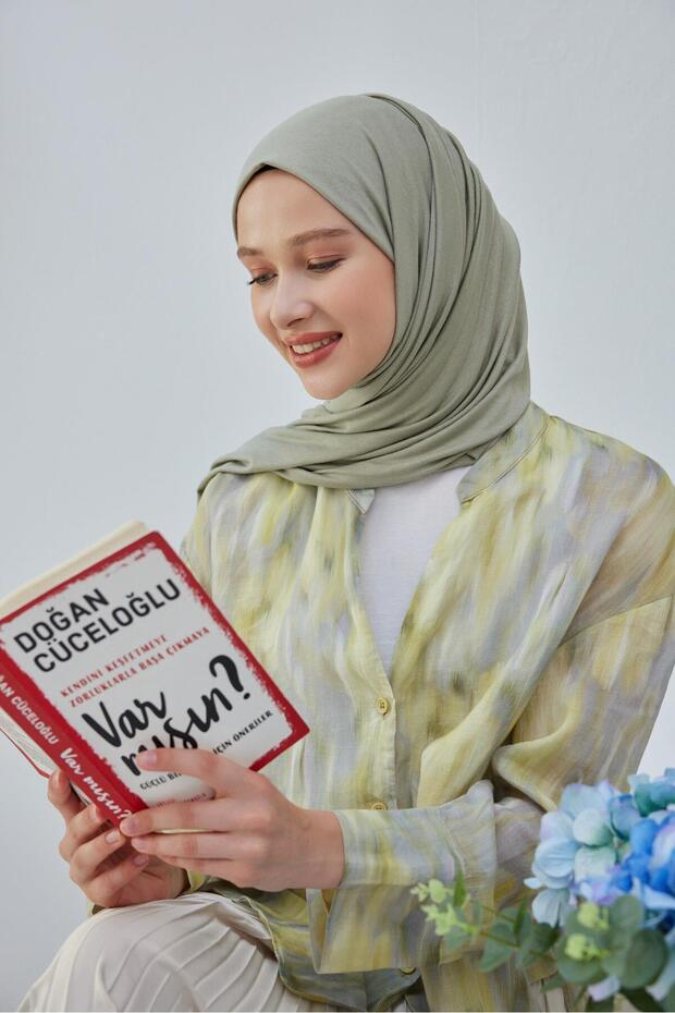 Jersey Shawl - Pale Green, Soft & Flexible