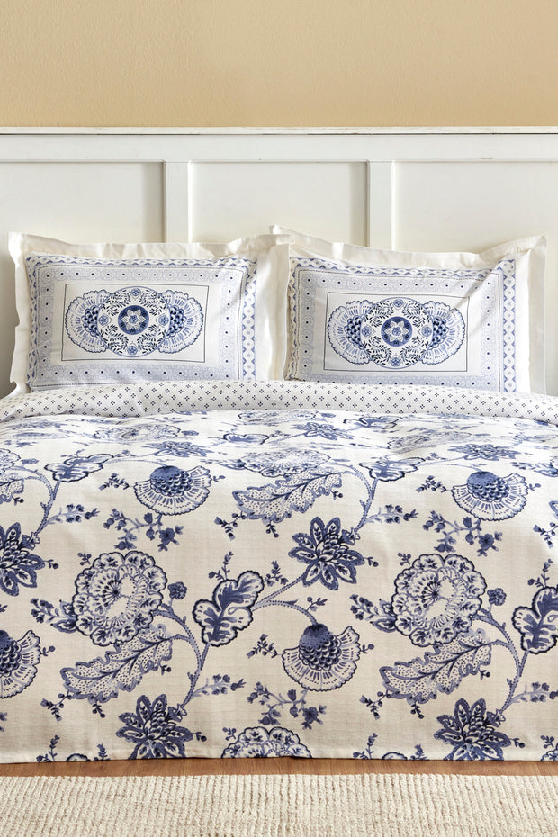 Amar Blue 100% Cotton Single Duvet Cover Set