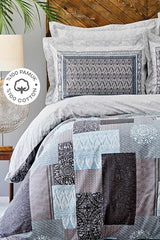 Ayode Grey 100% Cotton Single Duvet Cover Set