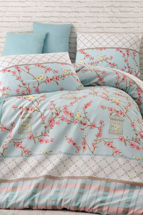 Double Duvet Cover Set - Birdcage Design, Easy Iron