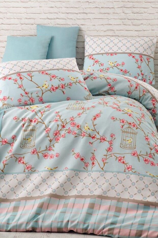 Double Duvet Cover Set - Birdcage Design, Easy Iron