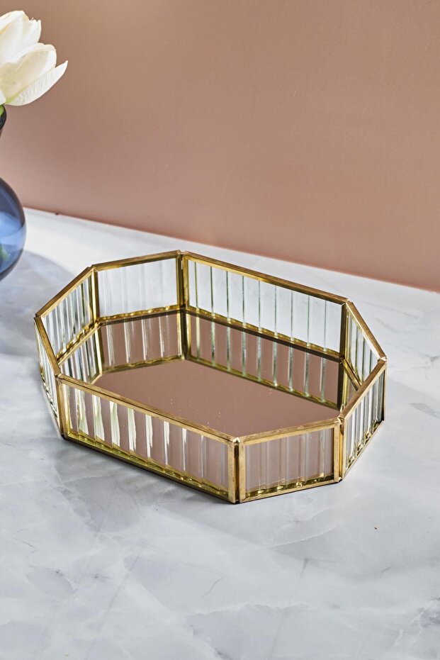 Octagonal Glass Serving Tray - Modern & Elegant Design