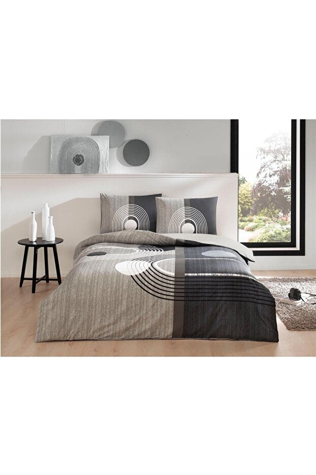 Alex Double Duvet Cover Set - Modern Grey, 200x220 cm
