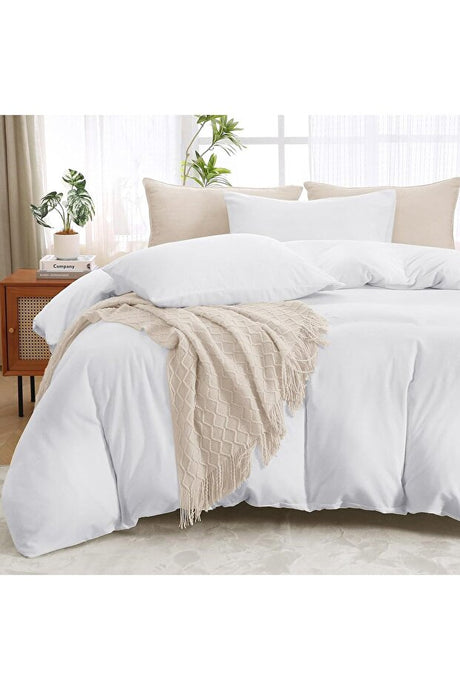100% Cotton Double Hotel Quality Duvet Cover Set - 4 Pieces