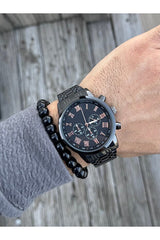 Men's Watch, Lighter, Rosary & Bracelets - 5-Piece Gift Set