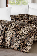 Leopard Print Double Duvet Cover - 200x220 cm, 70% Cotton Blend