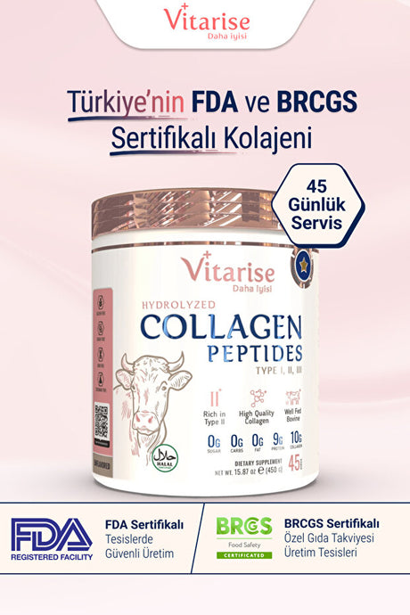 Vitarise Hydrolyzované kolagenové peptidy v prášku - Typ 1, 2, 3 - 450g