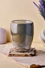 Smoked Double-Walled Glass for Hot & Cold Drinks - 350ml