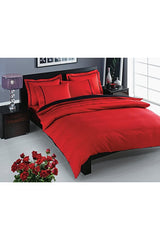 Prestige Sateen Double Duvet Cover Set - 100% Cotton Red
