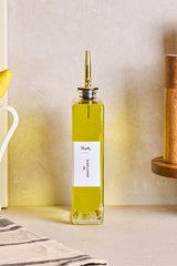 Glass Oil & Vinegar Dispenser with Gold Spout - 500ml Drip-Free