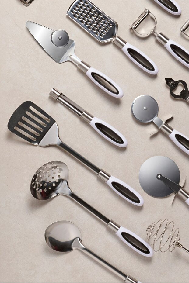 White 20-Piece Kitchen Utensil & Gadget Set for Cooking