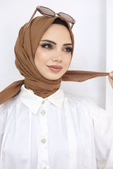 Women's Bamboo Crush Hijab Scarf - Chocolate Brown