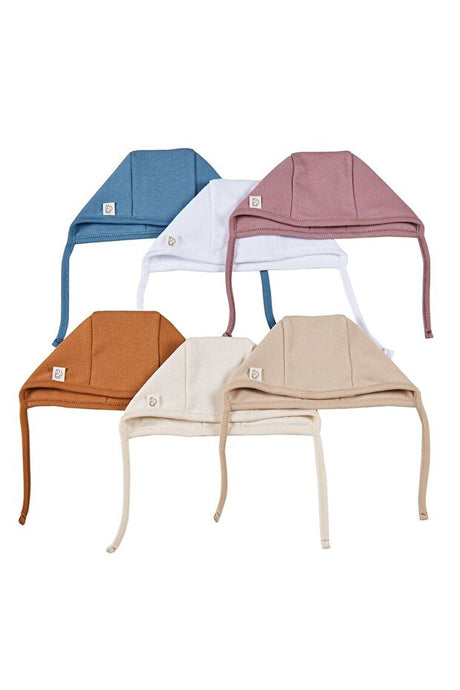 Organic Baby Bonnets - 6-Pack Multi-Color 100% Cotton