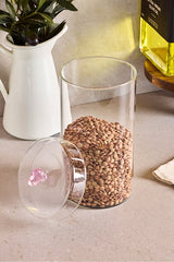 Elegant Borosilicate Glass Storage Jar - 1150ml with Heart Lid