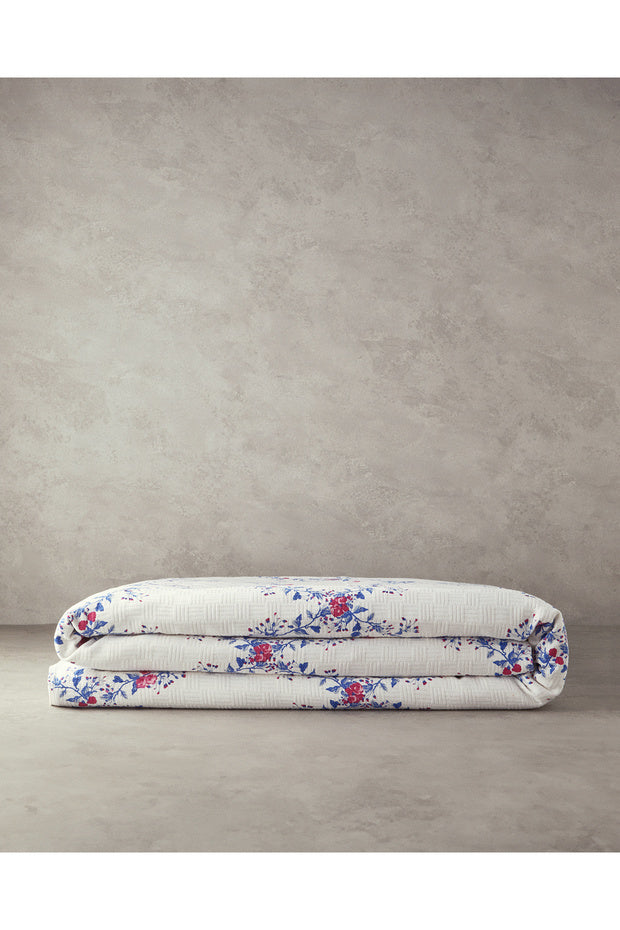 Floral Slice Double Bedspread - Dark Blue Cotton Pike