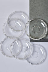 Girona 12cm Glass Tea Saucers - Set of 6 with Beaded Edge