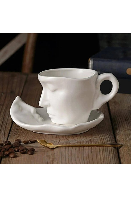 Arvale Premium Scandinavian Ceramic Coffee Mug & Saucer Set - 110ml