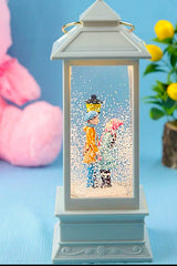 Luminous Snow Globe Lantern with Couple Figurine - 12cm H