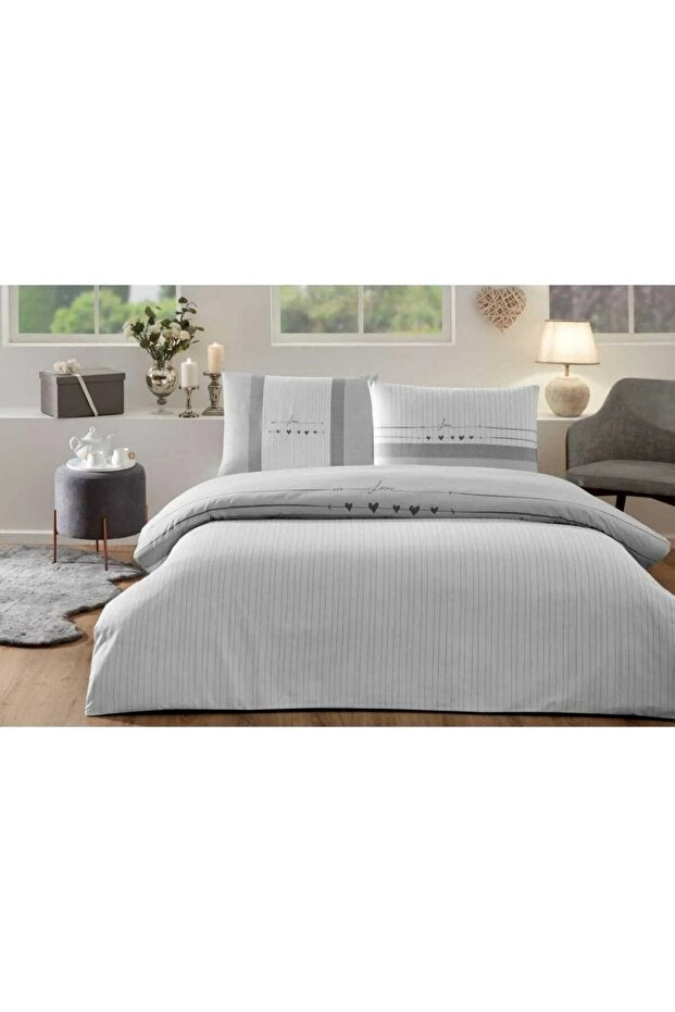 Double Duvet Cover Set - Love Hearts Design, 200x220cm