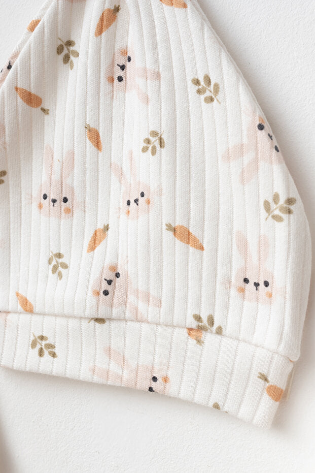 6-Piece 100% Cotton Muslin Baby Hospital Exit Set - Bunny Print