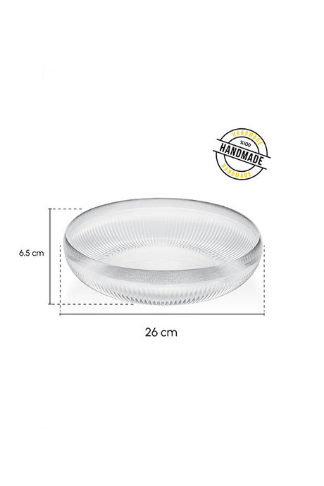 Large Glass Salad and Fruit Bowl - Scandinavian Style 26 Cm