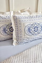 Amar Blue 100% Cotton Single Duvet Cover Set