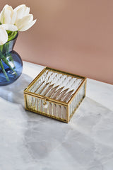 Elegant Square Glass Decorative Gift Box - 10 x 4.5 cm
