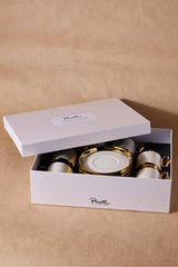 Gold Porcelain Coffee Cup & Saucer Set - 6 Person