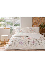 White Lilly Doppelbett-Bettwäsche-Set – 100 % Baumwolle mit Blumenmuster