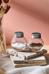 Elegant Glass Salt & Pepper Shaker Set - 50ml x 2