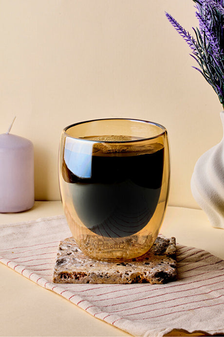 Amber Double Walled Insulated Glass - 300ml