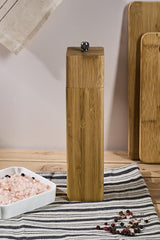 Bamboo Spice & Black Pepper Mill - 20 cm Adjustable Grind